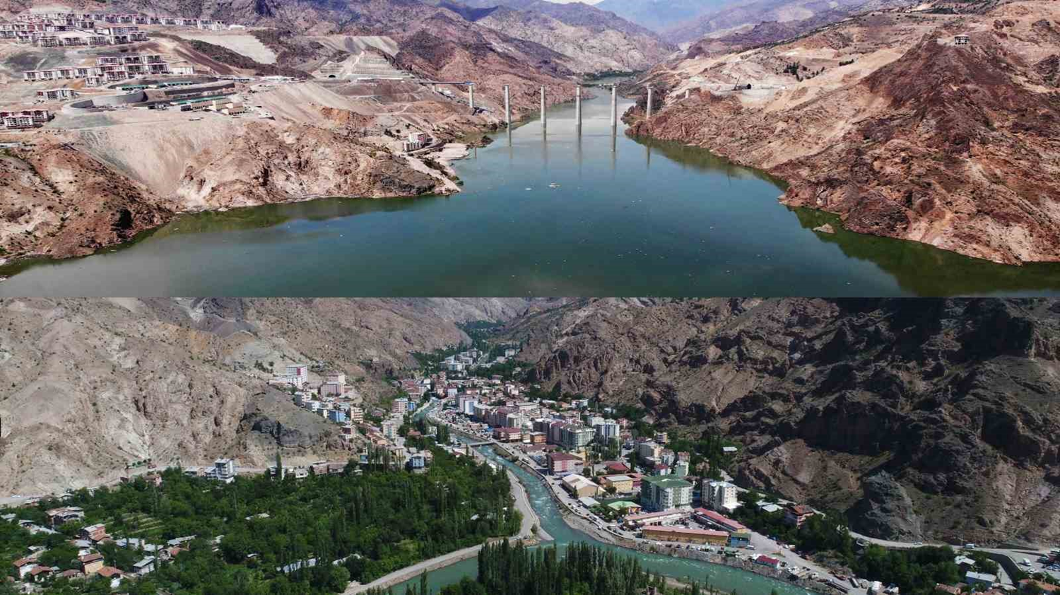 Yusufeli'nin eski il�e merkezi tamamen baraj sular� alt�nda kald�