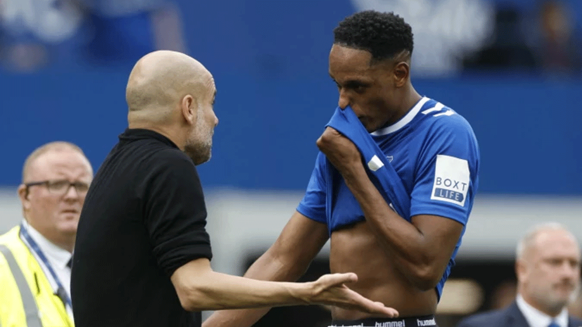 Guardiola, Yerry Mina'ya tepki gsterdi