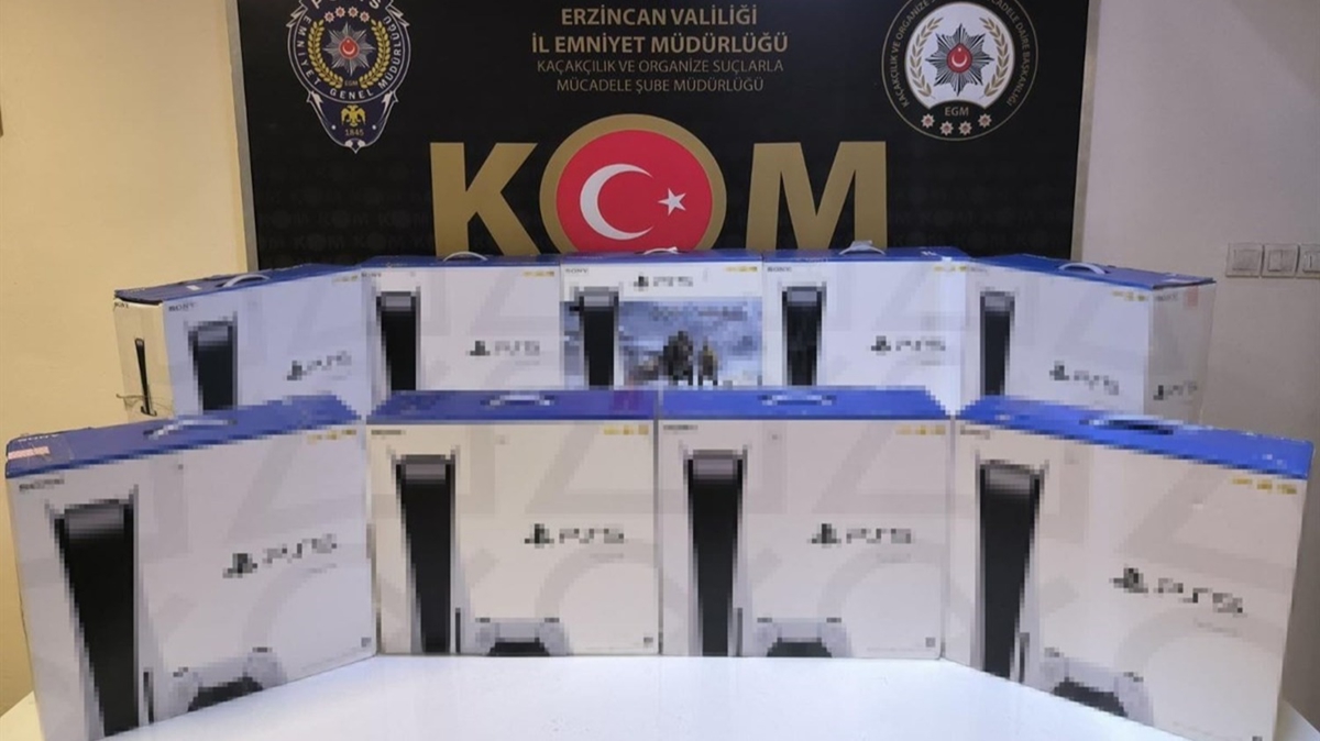Erzincan'da 9 adet kaak oyun konsolu ele geirildi 