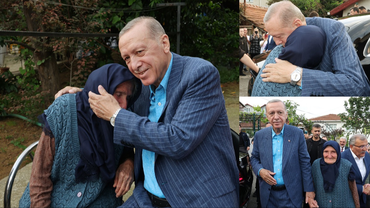 Cumhurbakan Erdoan eski komusu Binnaz Teyzeyi ziyaret etti