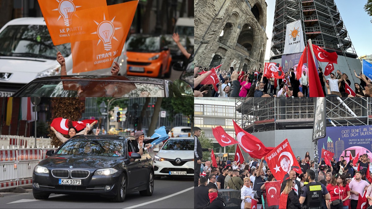 Yurt dnda byk coku! Gurbetiler Avrupa'da Bakan Erdoan'n zaferini kutluyor