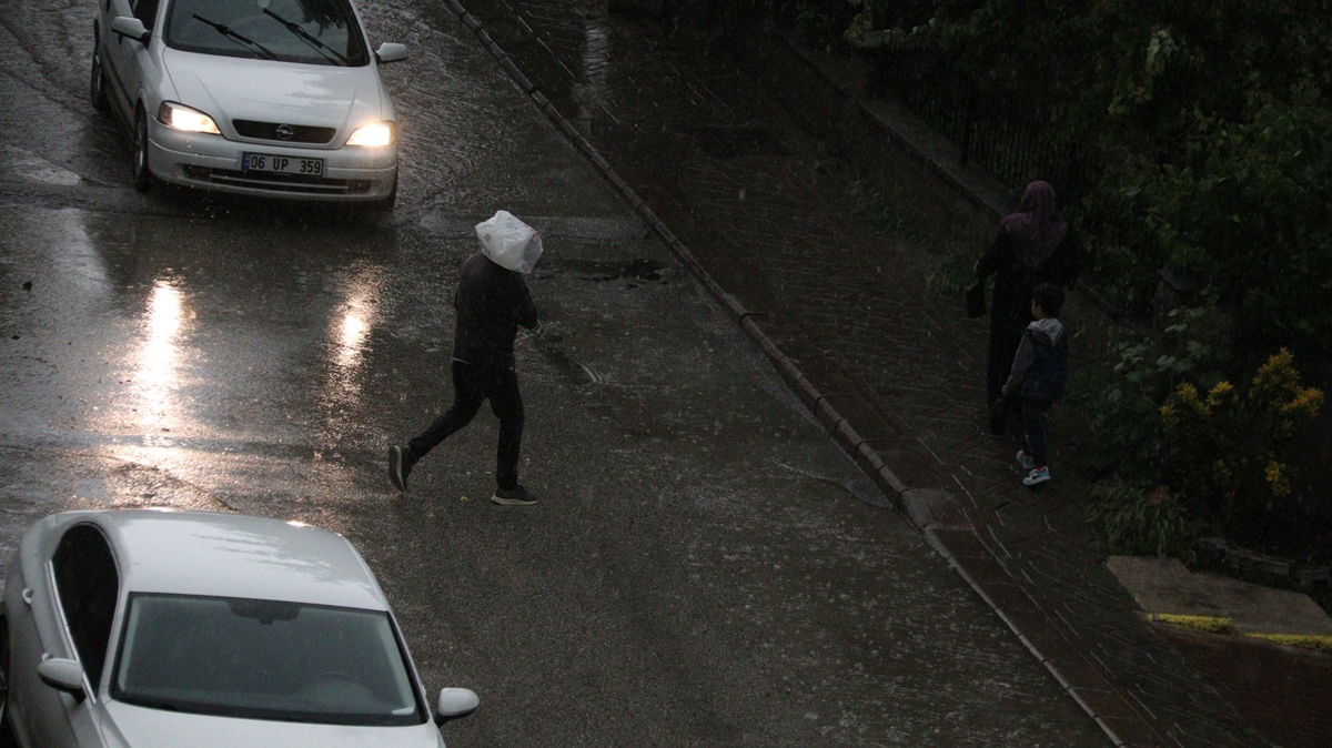 Samsun'da dolu ve saanak 