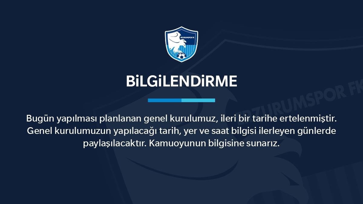 Erzurumspor Kongresi ertelendi 