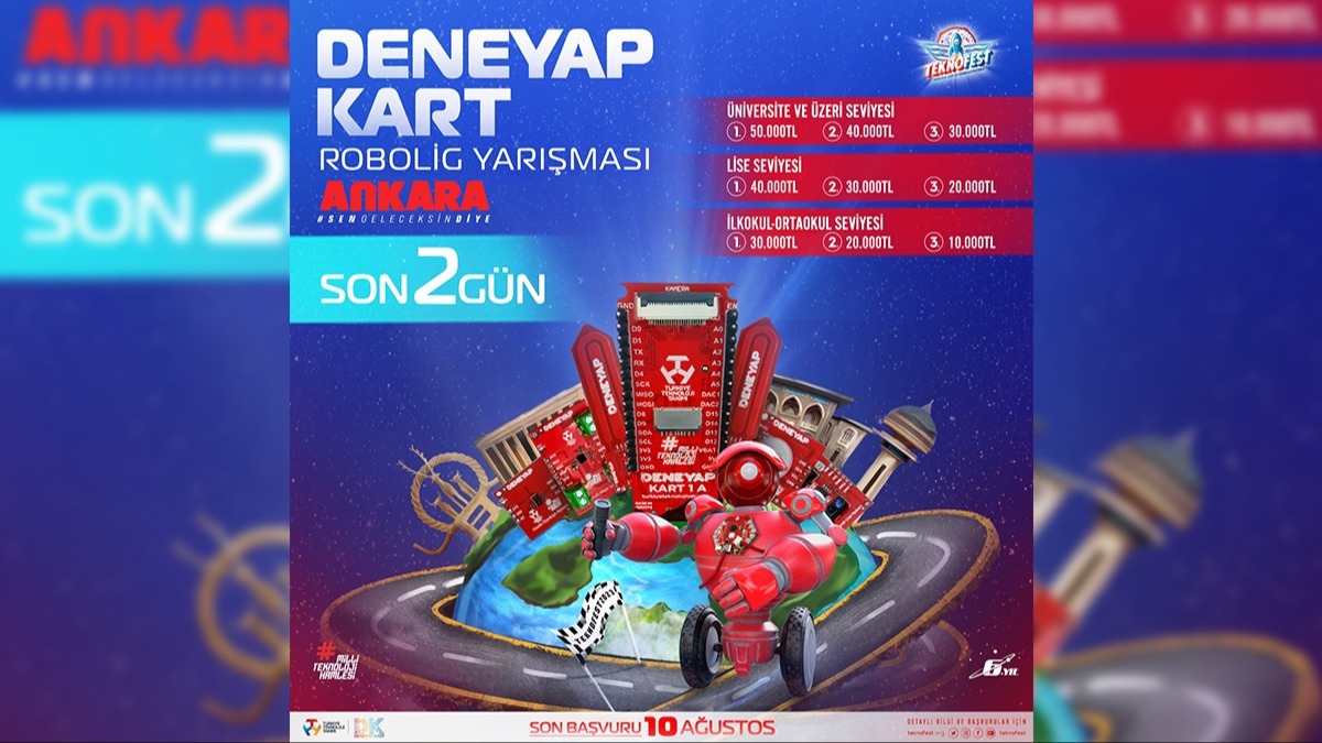 TEKNOFEST Deneyap Kart Robolig Yarmasna Bavuru in Son 2 Gn!