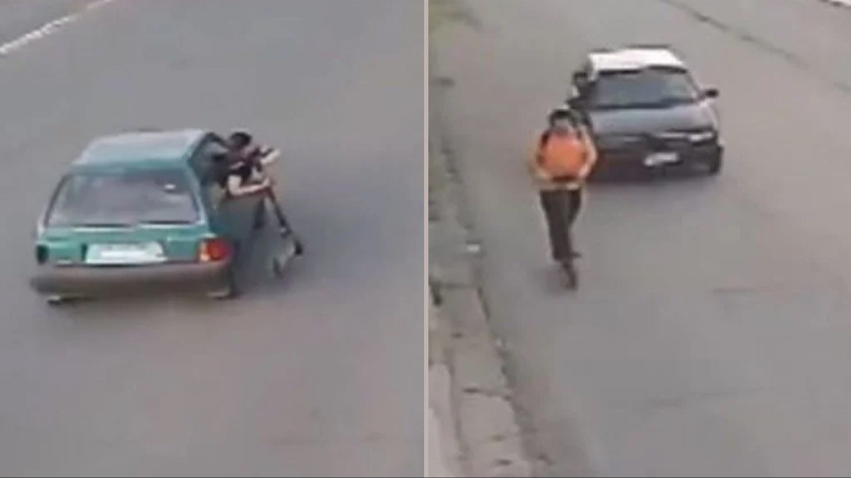 Yok byle hrszlk: Seyir halindeyken altndaki scooter alnd