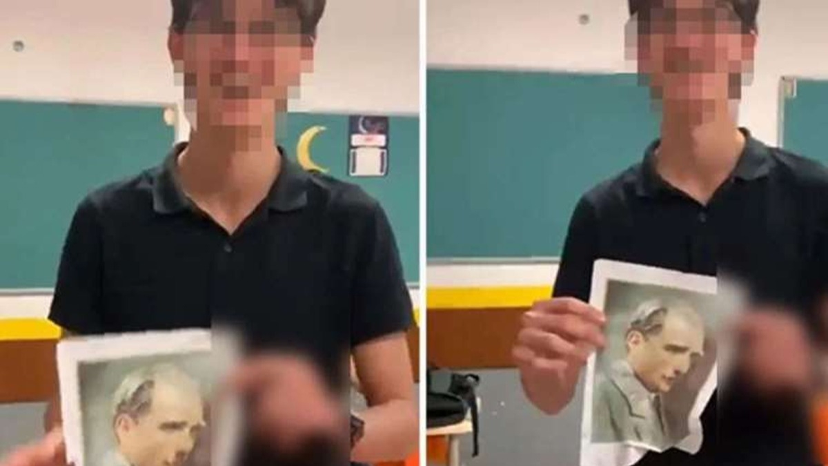 Atatrk'n fotorafna uygunsuz hareketler yapan pheli tutukland 