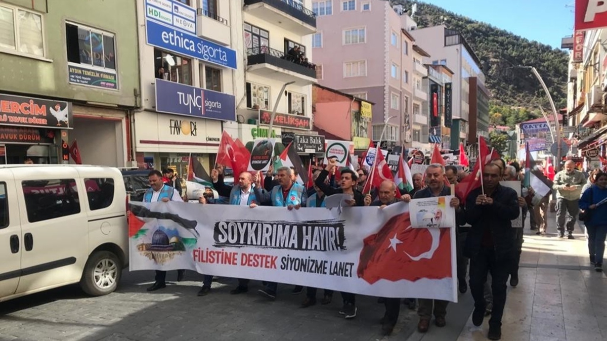Gmhane'de STK'lardan Filistin'e destek yry