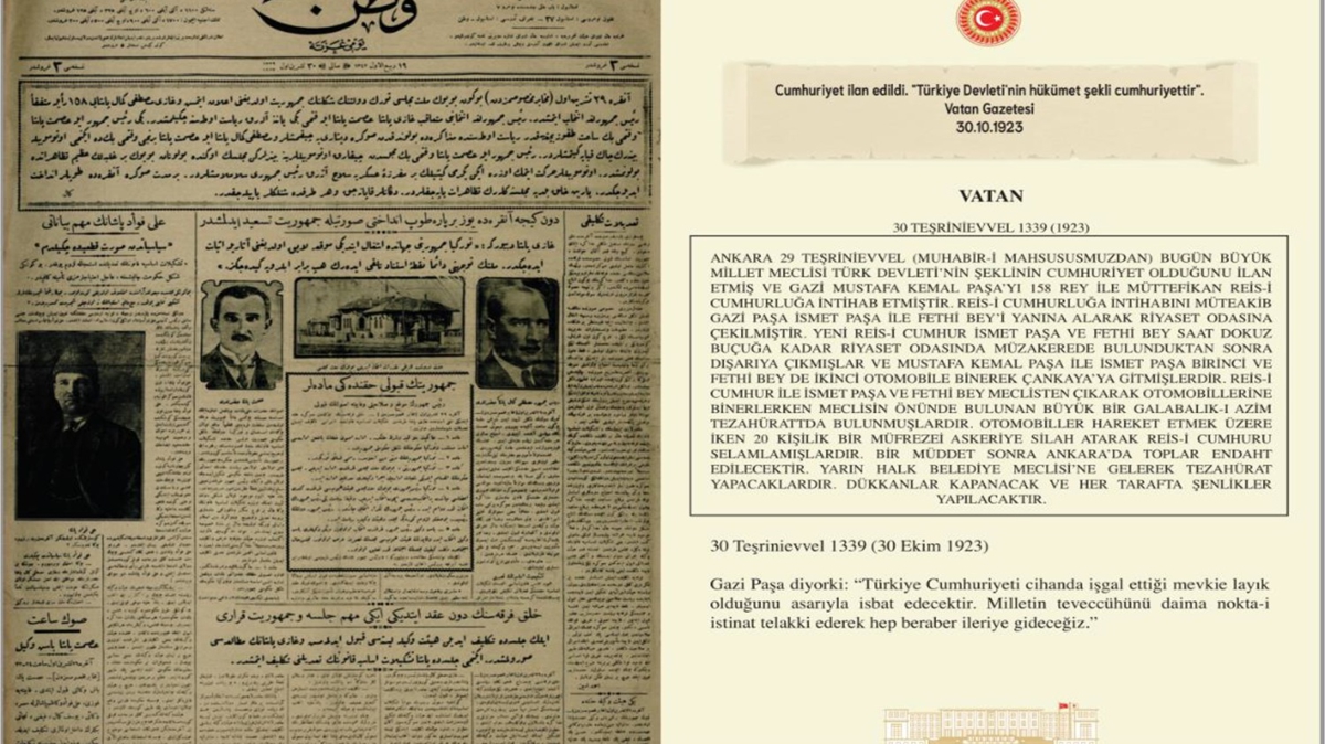 Meclis'ten Cumhuriyet'in 100. ylna zel sergi
