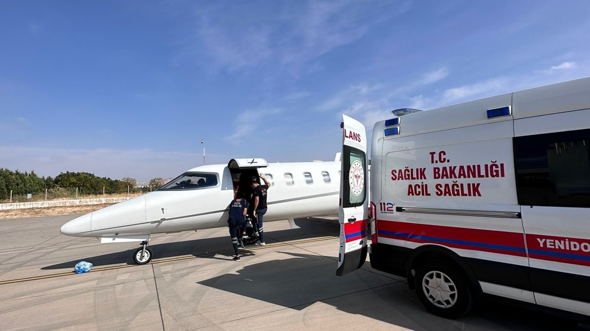 Mardin'de rahatszlanan bebek, ambulans uakla Ankara'ya sevk edildi 