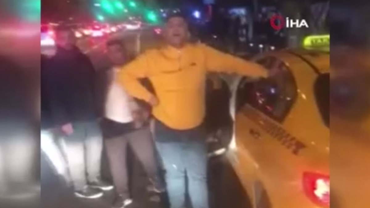 Taksiyle ETT otobsnn nn kesip arac yumrukladlar