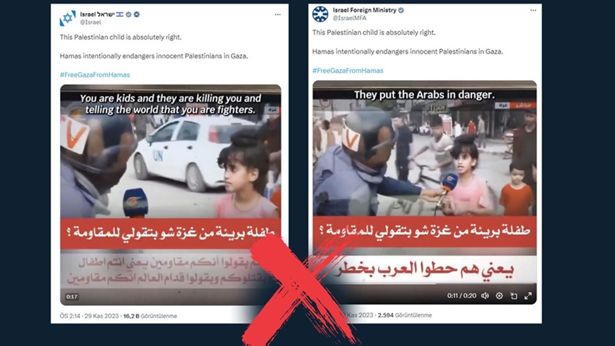 Filistinli ocuun rportajn kesip dnyay aldatmaya kalktlar! Trkiye srail'in yalann ifa etti