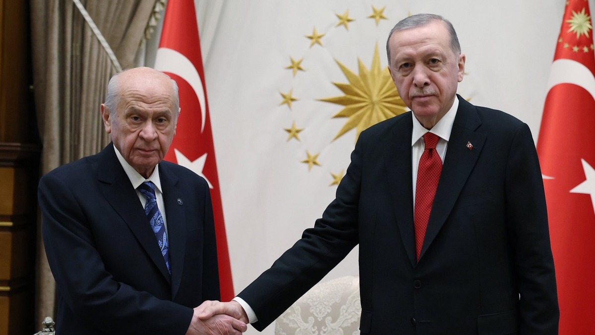 Cumhurbakan Erdoan ile MHP Lideri Baheli bir araya geldi