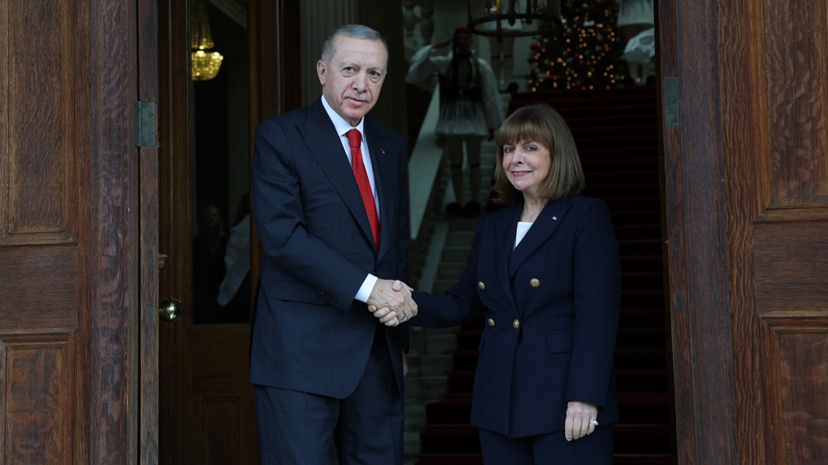 Bakan Erdoan'la gren Yunanistan Cumhurbakan Sakelaropulu'dan Trkiye mesaj