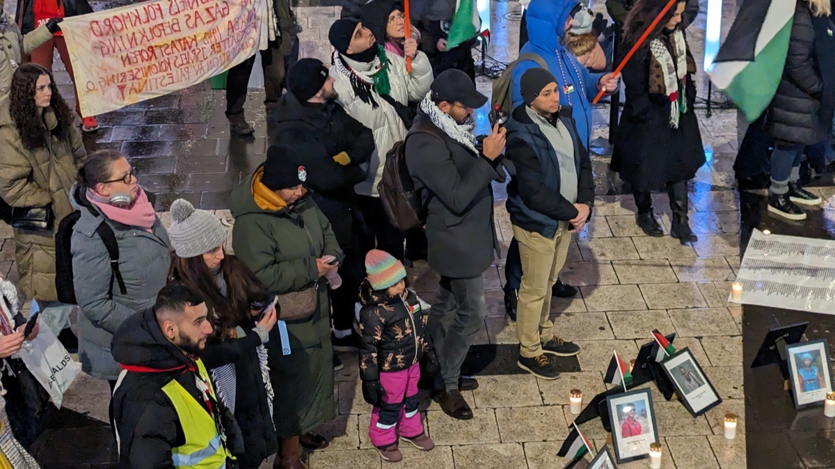 Stockholm'de Filistin'de ldrlen gazeteciler iin gsteri 