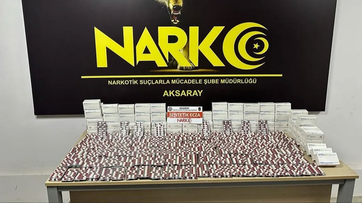 Aksaray'da dzenlenen uyuturucu operasyonunda binlerce sentetik hap ele geirildi