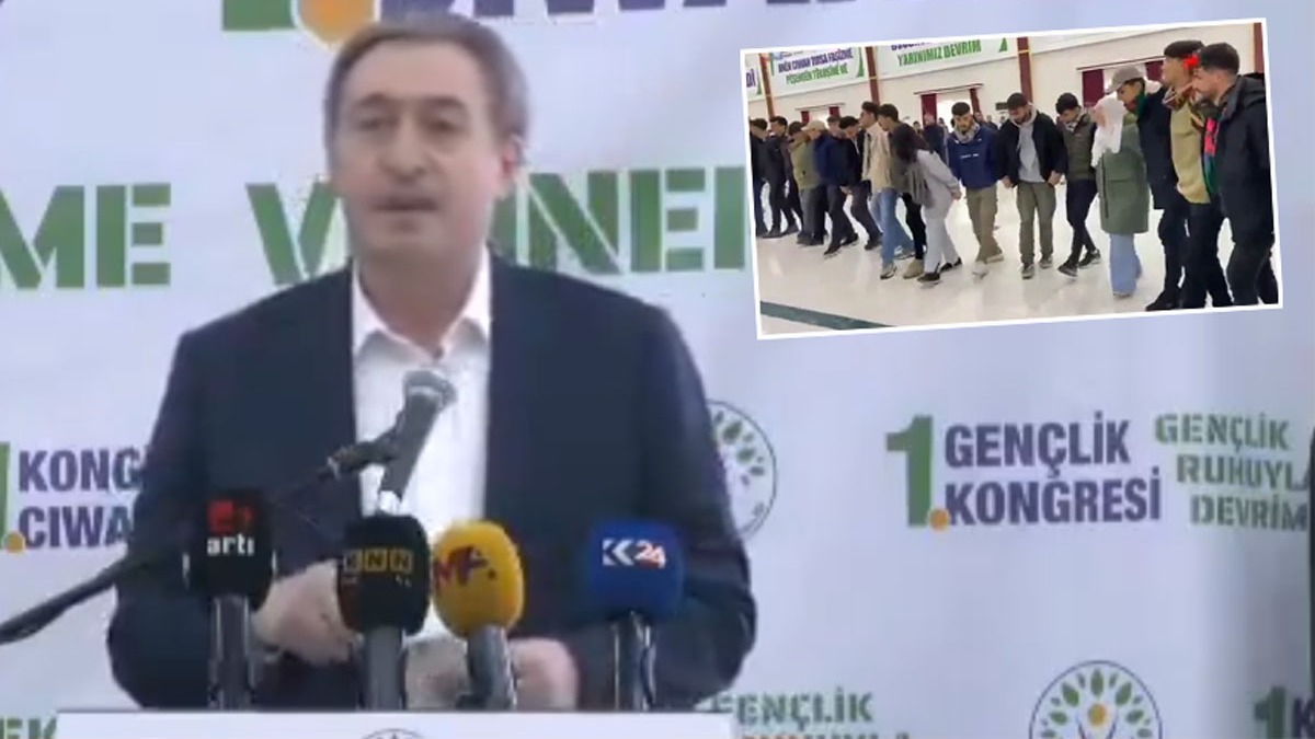 Türk milletini tehdit eden Bakırhan yine sahnede! DEM Parti kongresinde skandal görüntüler 