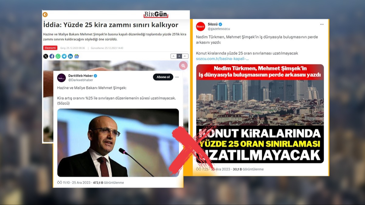 ''Bakan imek, yzde 25 kira zamm snrnn kaldrlacan aklad'' iddiasna yalanlama: Maniplasyon iermektedir
