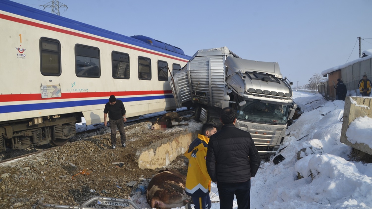 Mu�'ta hemzemin ge�itte trenin t�ra �arpmas� sonucu 2 ki�i ya�am�n� yitirdi