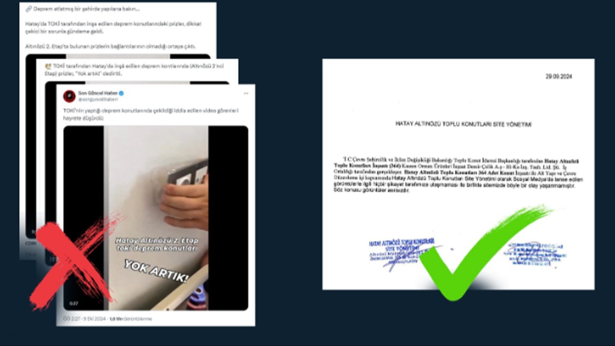 DMM'den 'Hatay'da deprem konutlar�ndaki prizlerin ba�lant�lar� yap�lmadan yerle�tirildi�i' iddias�na yalanlama