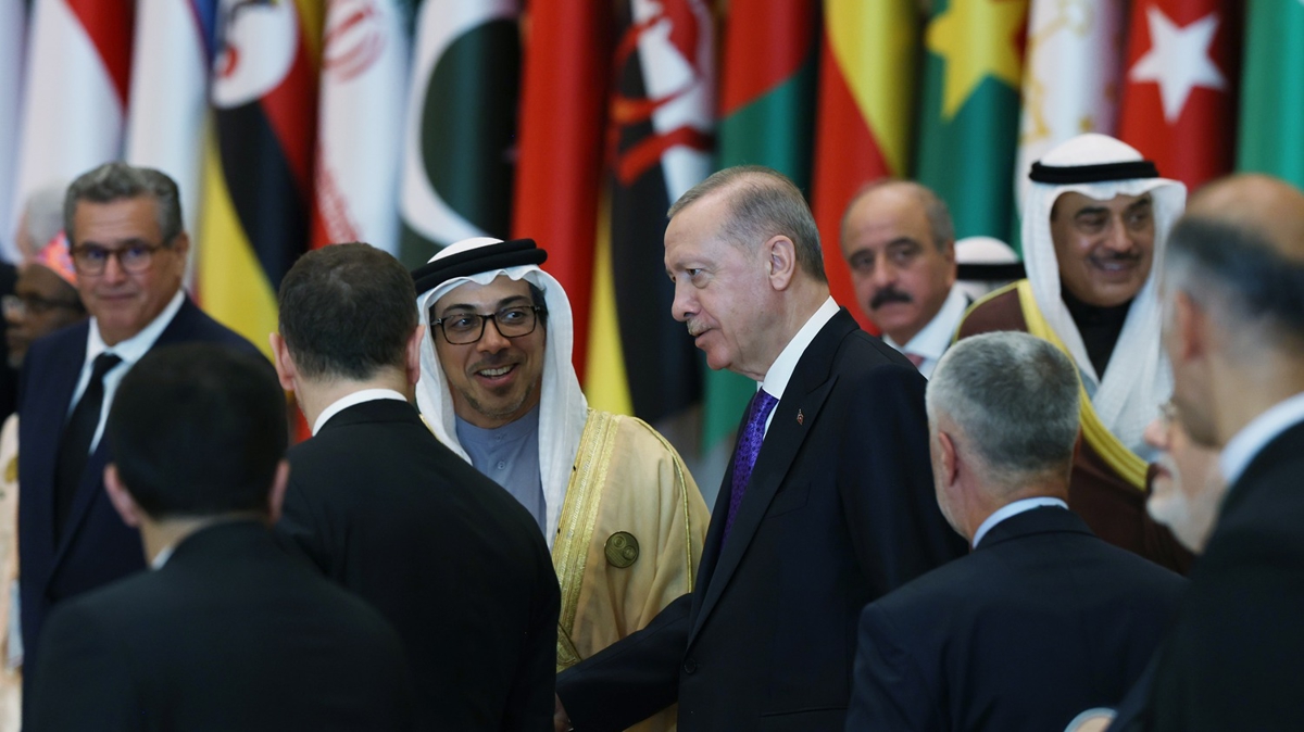 Ba�kan Erdo�an Arap Ligi Ola�an�st� Ortak Zirvesinde konu�tu: �srail soyk�r�m su�u i�liyor