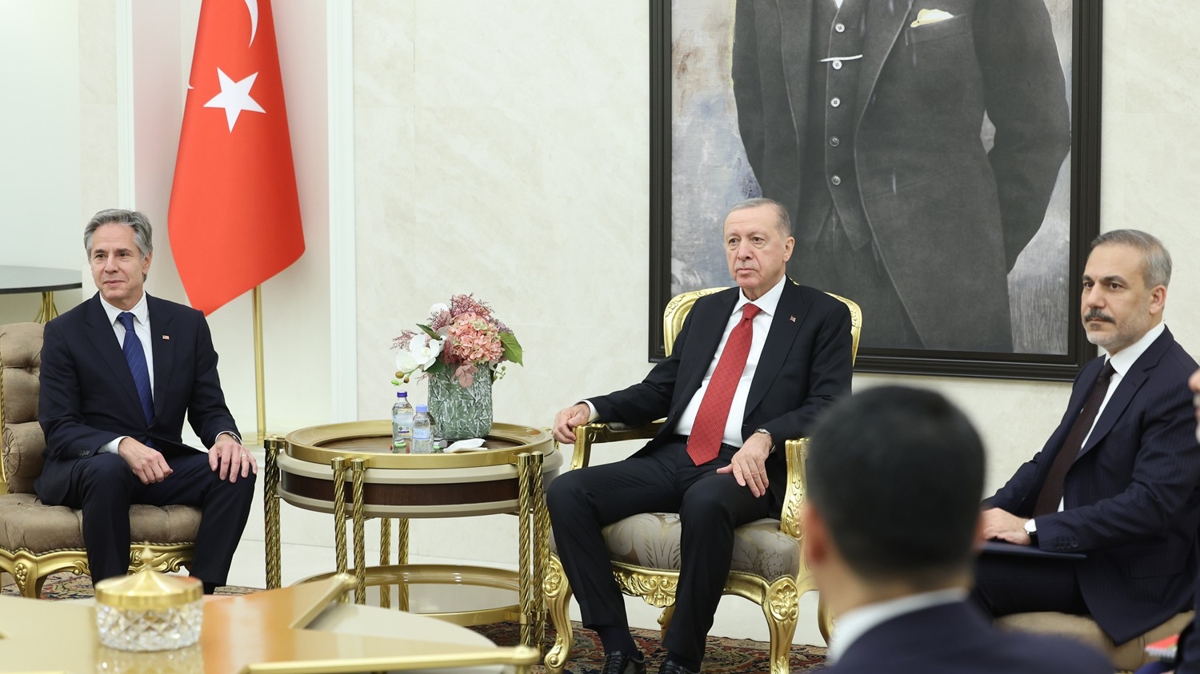 Cumhurba�kan� Erdo�an, ABD D��i�leri Bakan� Blinken'i kabul etti
